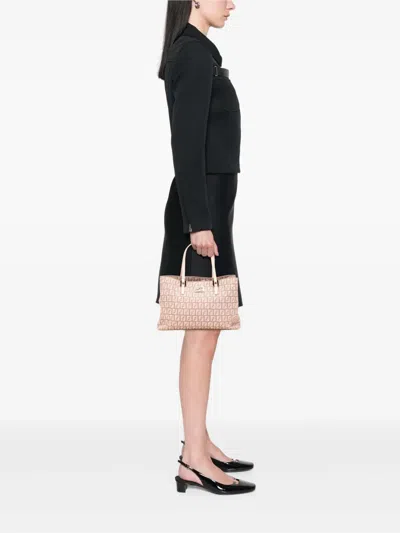 Pre-owned Fendi 2000-2010 Small Zucchino Canvas Tote Bag In Pink