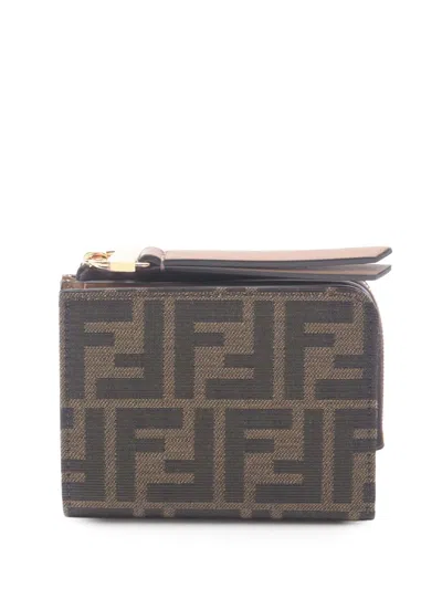 Pre-owned Fendi 2000-2010 Zucca Bi-fold Wallet Small Wallets In Brown
