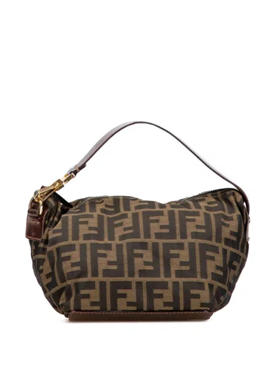 Pre-owned Fendi 2000-2010 Zucca Canvas Handbag In Brown