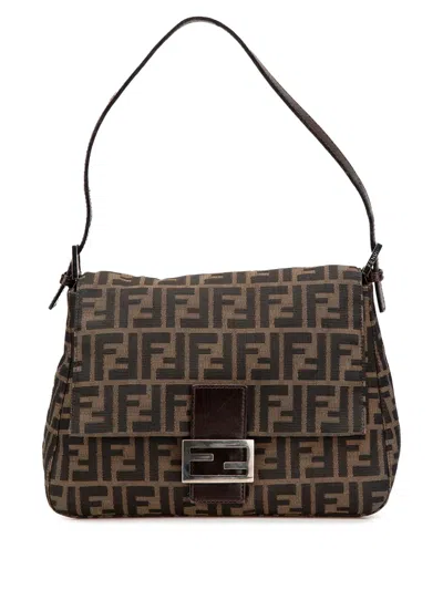 Pre-owned Fendi 2000-2010 Zucca Canvas Mamma Forever Shoulder Bag
