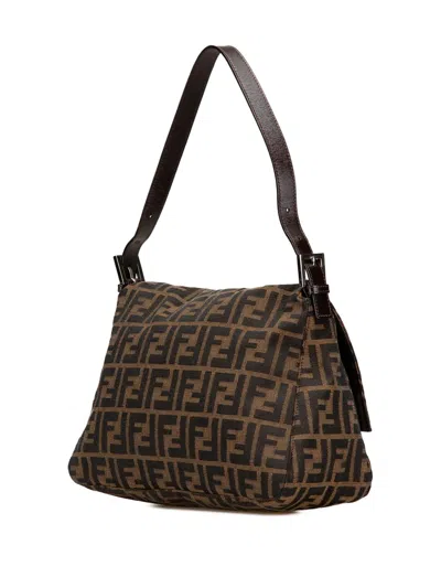 Pre-owned Fendi 2000-2010 Zucca Canvas Mamma Forever Shoulder Bag