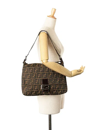 Pre-owned Fendi 2000-2010 Zucca Canvas Shoulder Bag