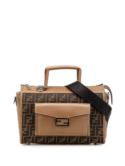 Pre-owned Fendi 2000-2010 Zucca Canvas Soft Trunk Satchel