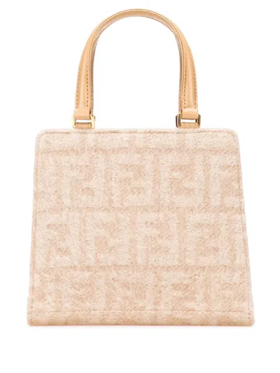 Pre-owned Fendi 2000-2010 Zucca Felt Handbag In Brown
