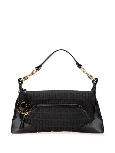 Pre-owned Fendi 2000-2010 Zucchino Canvas Chef Pocket Shoulder Bag