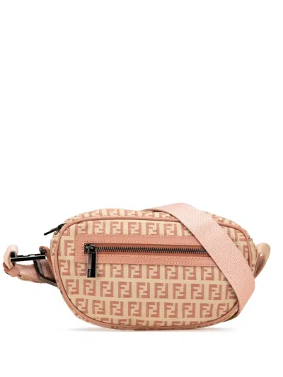 Pre-owned Fendi 2000-2010 Zucchino Canvas Crossbody Bag
