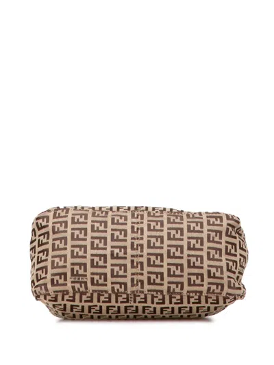 Pre-owned Fendi 2000-2010 Zucchino Canvas Handbag In Brown