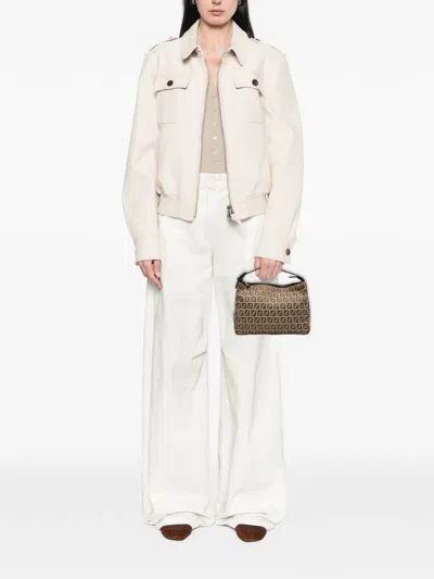 Pre-owned Fendi 2000-2010 Zucchino Canvas Handbag In Brown