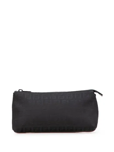 Pre-owned Fendi 2000-2010 Zucchino Canvas Pouch