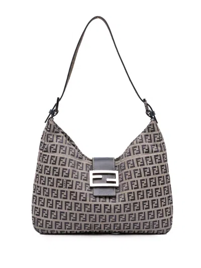 Pre-owned Fendi 2000-2010 Zucchino Canvas Shoulder Bag