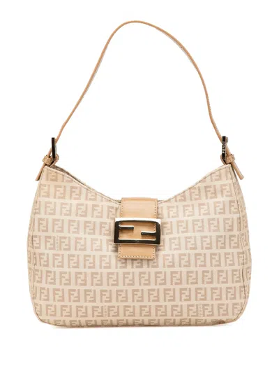 Pre-owned Fendi 2000-2010 Zucchino Canvas Shoulder Bag