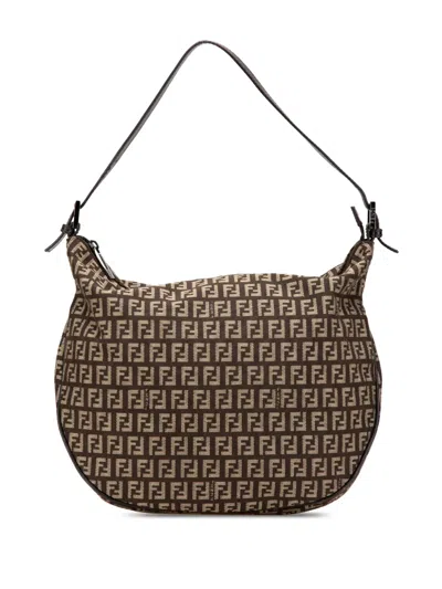 Pre-owned Fendi 2000-2010 Zucchino Canvas Shoulder Bag