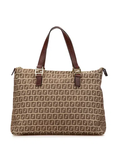 Pre-owned Fendi 2000-2010 Zucchino Canvas Tote Bag
