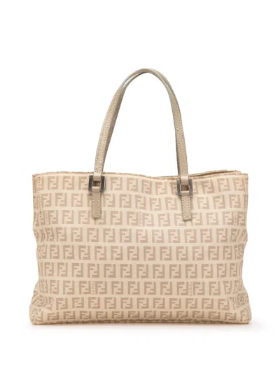Pre-owned Fendi 2000-2010 Zucchino Canvas Tote Bag