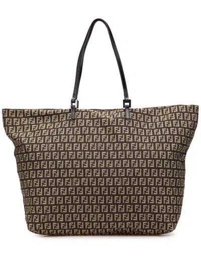 Pre-owned Fendi 2000-2010 Zucchino Canvas Tote Bag