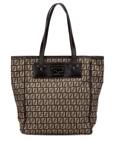Pre-owned Fendi 2000-2010 Zucchino Canvas Tote Bag