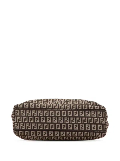 Pre-owned Fendi 2000-2010 Zucchino Canvas Tote Bag In Brown