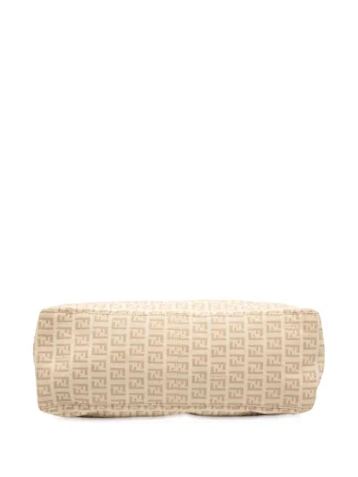 Pre-owned Fendi 2000-2010 Zucchino Canvas Tote Bag In Brown