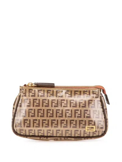 Pre-owned Fendi 2000-2010 Zucchino Crystal Pouch