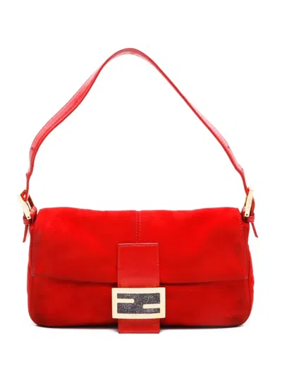 Pre-owned Fendi 2000-2010s Mamma Baguette Shoulder Bag In Red