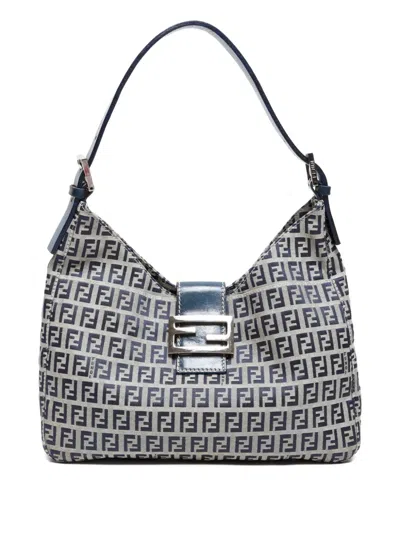 Pre-owned Fendi 2000-2010s Zucchino Shoulder Bag In Blue