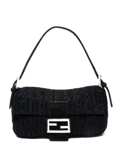 Pre-owned Fendi 2000-2015 Mamma Baguette Shoulder Bag In Black