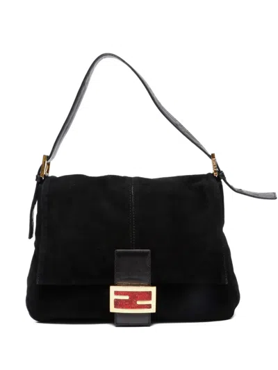 Pre-owned Fendi 2000-2015 Mamma Baguette Shoulder Bag In Black
