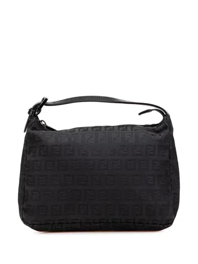Pre-owned Fendi 2000-2015 Zucchino Canvas Handbag In Black