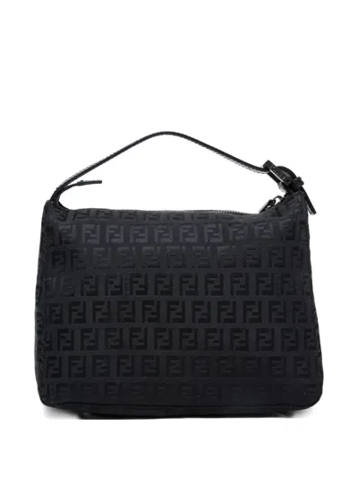 Pre-owned Fendi 2000-2015 Zucchino Handbag In Black