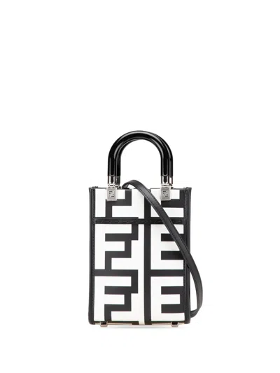 Pre-owned Fendi 2000-2024 Marc Jacobs Mini Leather Sunshine Shopper Tote Satchel In Black