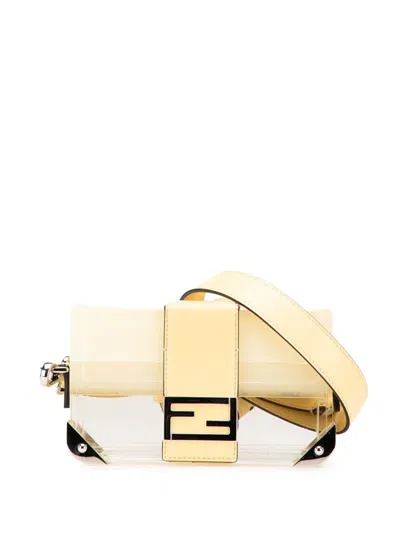 Pre-owned Fendi 2000-2024 Mini Acrylic Vitello Trunk Baguette Crossbody Bag
