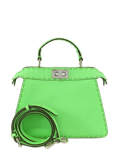Pre-owned Fendi 2000-2024 Small Calfskin Selleria Peekaboo Iseeu Satchel