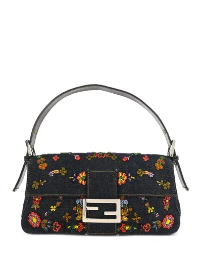 Pre-owned Fendi 2000 Baguette Handbag In Blue