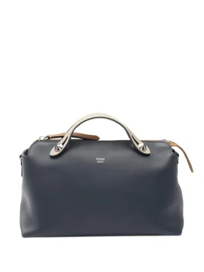 Pre-owned Fendi 2000 By The Way Medium Leather Handbag In Blue