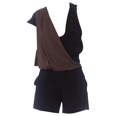 Pre-owned Fendi 2000's  Black Silk Crepe Romper