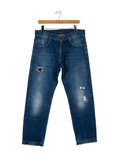 Pre-owned Fendi 2000's Straight-leg Jeans In Blue
