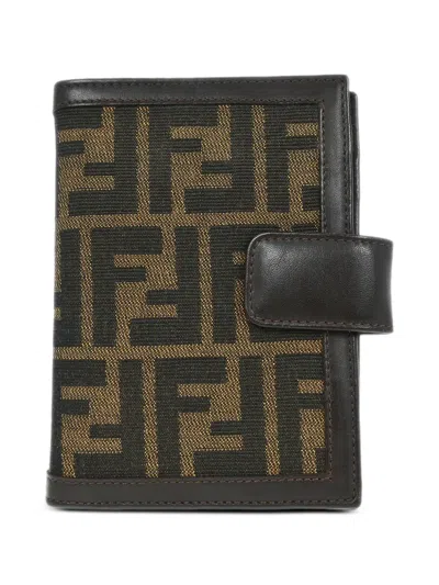 Pre-owned Fendi 2000 Zucca Canvas Notebook Cover In Brown