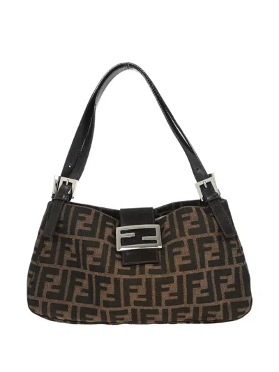 Pre-owned Fendi 2000 Zucca Handbag In Black