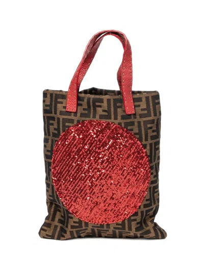 Pre-owned Fendi 2000 Zucca Tote Bag In Brown