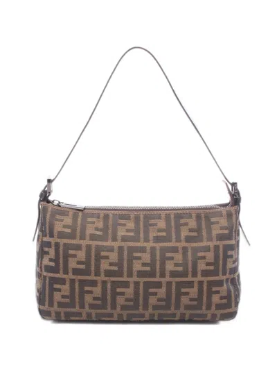 Pre-owned Fendi 2000 Zucca Tote Bag In Brown