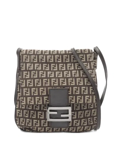Pre-owned Fendi 2000 Zucchino Shoulder Bag In Brown
