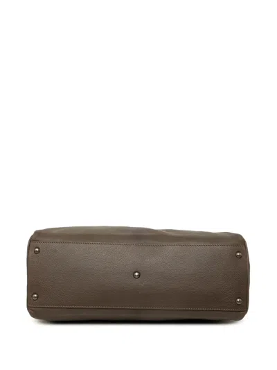 Pre-owned Fendi 2000-2010 Large Leather Peekaboo Iconic Satchel In Brown