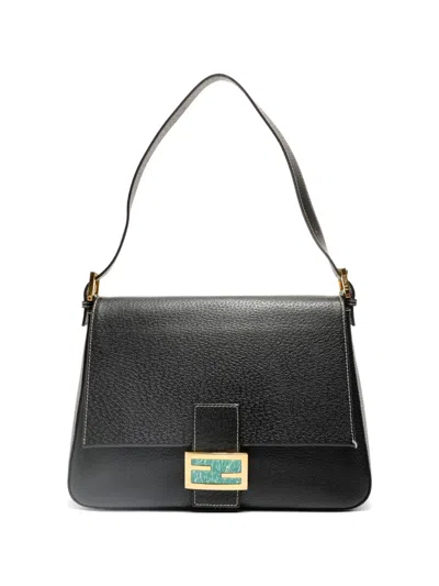 Pre-owned Fendi 2000-2010 Mamma Baguette Shoulder Bag In Black