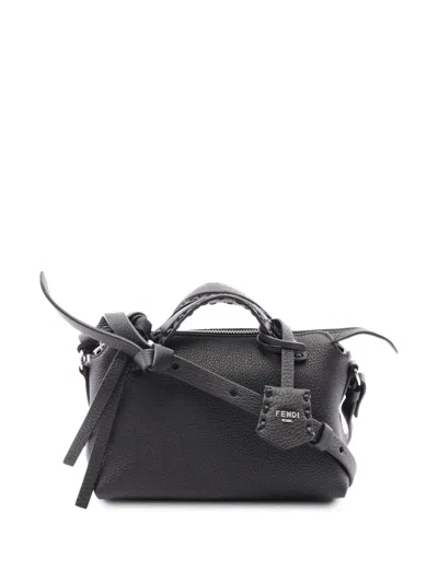 Pre-owned Fendi 2000-2010 Mini Leather Selleria By The Way Satchel In Black