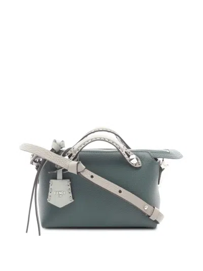 Pre-owned Fendi 2000-2010 Mini Leather Selleria By The Way Satchel In Green