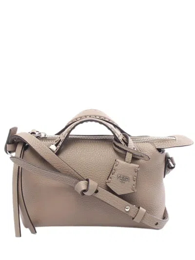 Pre-owned Fendi 2000-2010 Mini Leather Selleria By The Way Satchel In Neutrals