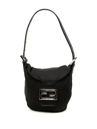 Pre-owned Fendi 2000-2010 Nylon Handbag In Black