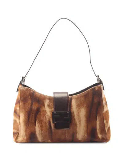 Pre-owned Fendi 2000-2010 Pony Hair Shoulder Bag In Brown