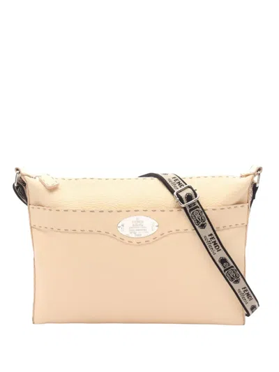 Pre-owned Fendi 2000-2010 Selleria Crossbody Bag In Neutral