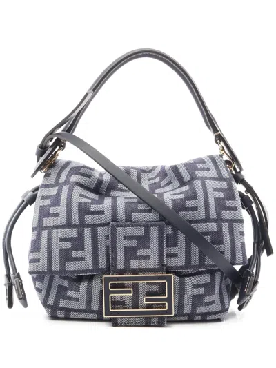 Pre-owned Fendi 2000-2010 Small Mamma Baguette Satchel In Blue